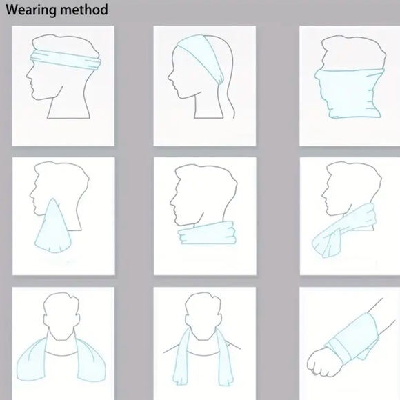 Dani 2 PC Blue & Grey Cooling Towel Set - Picture 4 of 6